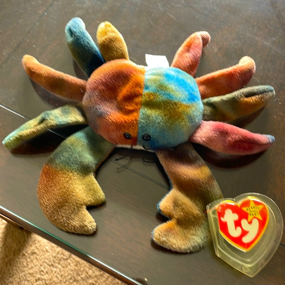 RARE TY Beanie Baby CLAUDE The Crab RETIRED 1996 MINT, lots of Errors.